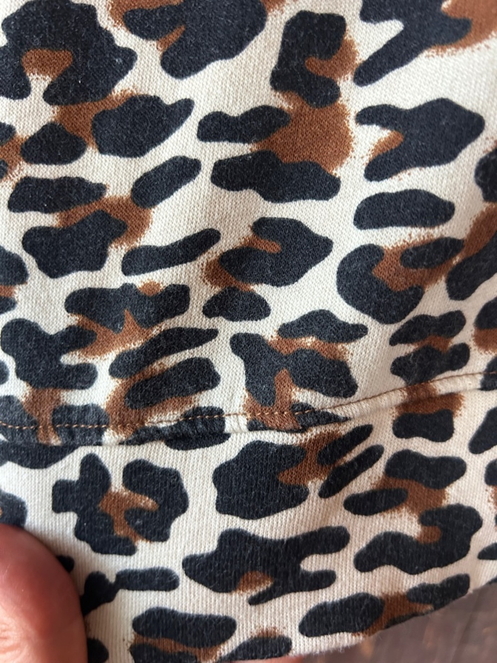 Leopard Print Hooded Sweatshirt - Brown/Black - Picture 5 of 9